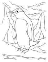 Penguin Animal Coloring Page for Kids vector