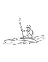 Kayak Isolated Coloring Page for Kids vector