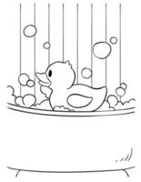 Rubber Duck Coloring Page for Kids vector