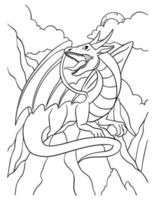 Dragon Animal Coloring Page for Kids vector