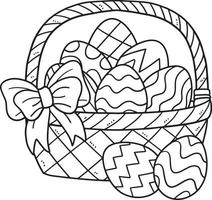 Easter Eggs Basket Isolated Coloring Page vector