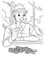 Poker Coloring Page for Kids vector