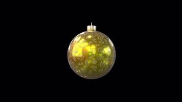 festive rotating Christmas dark yellow ornament loop  with Christmas elements video