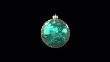 festive rotating Christmas ornament loop turquoise with snowflake video