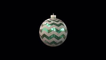 festive rotating Christmas ornament loop green with zigzag video