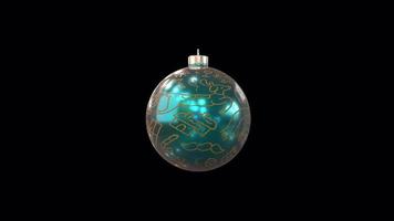festive rotating Christmas ornament loop turquoise with christmas elements video