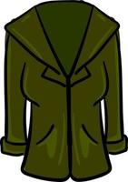 Green coat, illustration, vector on white background.