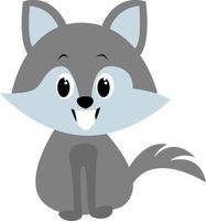 Wolf cub, illustration, vector on white background.