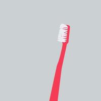 Red toothbrush, illustration, vector on white background.