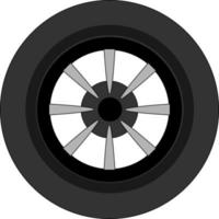 Car wheel, illustration, vector on white background.