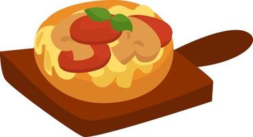 Mini pizza, illustration, vector on white background