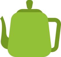 Bright green teapot, illustration, vector on a white background