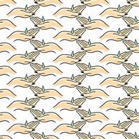 Clean hands pattern, seamless pattern on white background. vector