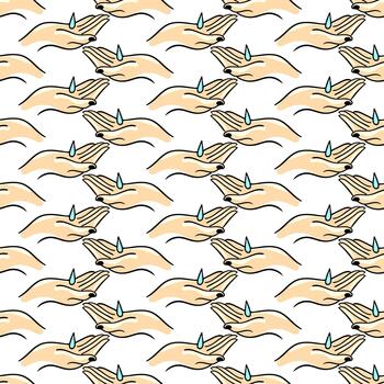 Clean hands pattern, seamless pattern on white background. vector
