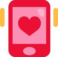 Valentines day phone, illustration, vector on a white background.