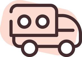 furgoneta rosa, ilustración, vector, sobre un fondo blanco. vector