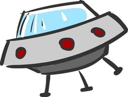 A ufo with red lights, vector or color illustration.