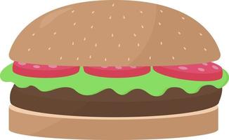hamburguesa, ilustración, vector sobre fondo blanco