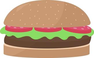 Hamburger , illustration, vector on white background