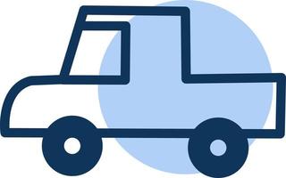Blue truck, icon illustration, vector on white background