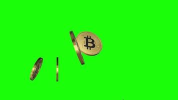 3D Bit Coin Spinning Green Screen video