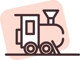 Circus train, illustration, vector on a white background.