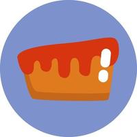 Breakfast slice of cake, illustration, vector on a white background.