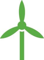 Green wind turbine, illustration, on a white background. vector