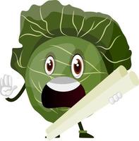 Cabbage with paper rolls, illustration, vector on white background.