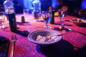 Ice cream on a plate on a buffet night photo