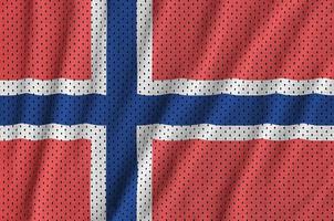 Norway flag printed on a polyester nylon sportswear mesh fabric photo