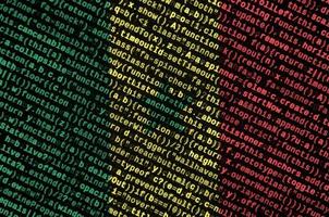 Senegal flag is depicted on the screen with the program code. The concept of modern technology and site development photo