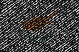 Cyprus flag is depicted on the screen with the program code. The concept of modern technology and site development photo
