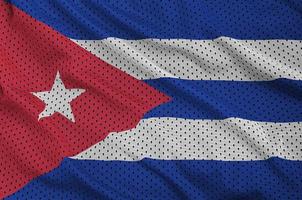 Cuba flag printed on a polyester nylon sportswear mesh fabric wi photo