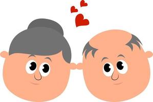 Grandmother and Grandfather, illustration, vector on white background.