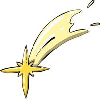 Big shooting star, illustration, vector on white background.