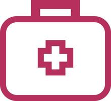 Pink first aid kit, illustration, on a white background. vector