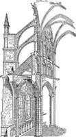 catedral de amiens, ilustración antigua. vector