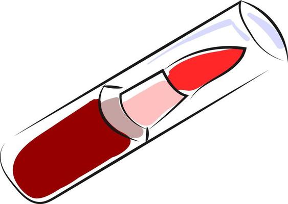 Red lipstick, illustration, vector on white background.