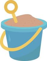 Bucket with sand, illustration, vector on white background