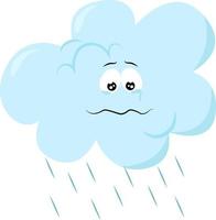 Sad cloud, illustration, vector on white background