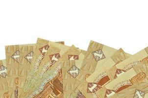 1 Egyptian pound bills lies on bottom side of screen isolated on white background with copy space. Background banner template photo