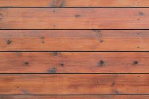 Varnished wood background from cabin exterior. Brown wood barn plank photo