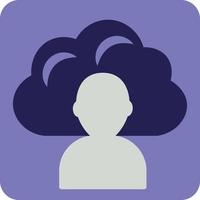 Cloud with person, illustration, vector on a white background.