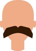 Man with sad mustaches, illustration, vector, on a white background. vector