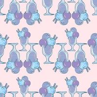 Ice cream in glass pattern, illustration, vector on white background