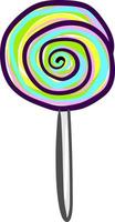 Multicolor lollipop, illustration, vector on white background.