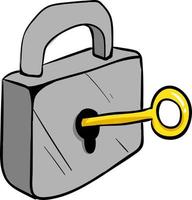 Metal lock, illustration, vector on white background