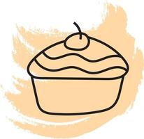 Tasty muffin, icon illustration, vector on white background