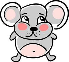 Sad mouse, illustration, vector on white background